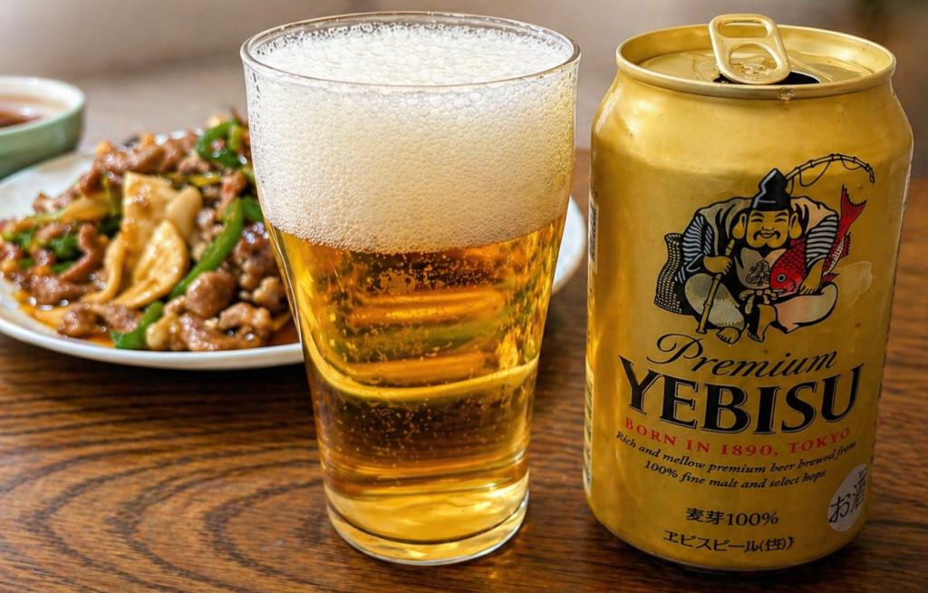 ヱビスビールと青椒肉絲を合わせた家飲みペアリング