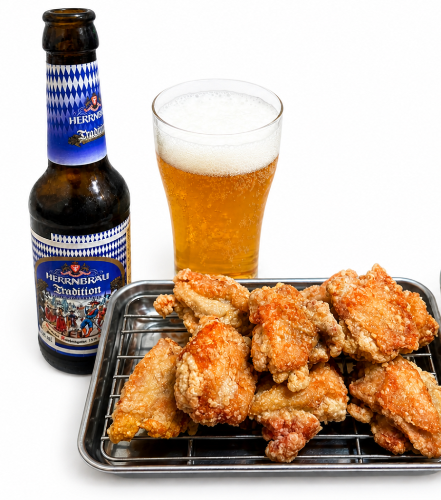 ヘルンブロイ トラディションの瓶ビールとグラスビール