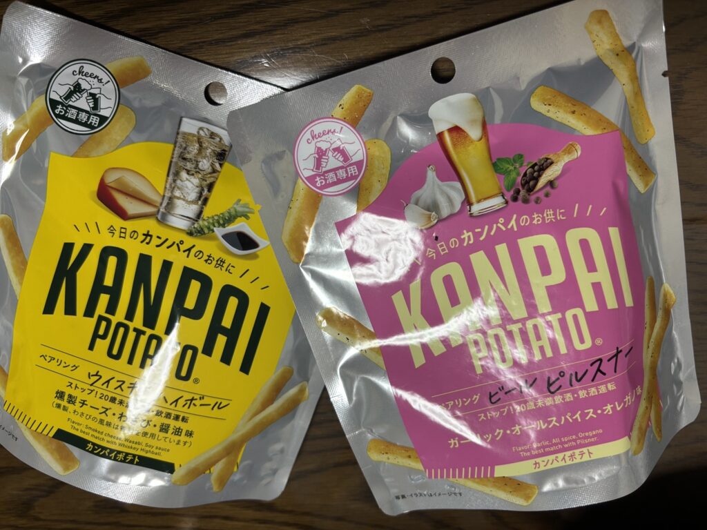 KANPAI POTATO濃厚チーズわさび燻油味のパッケージ