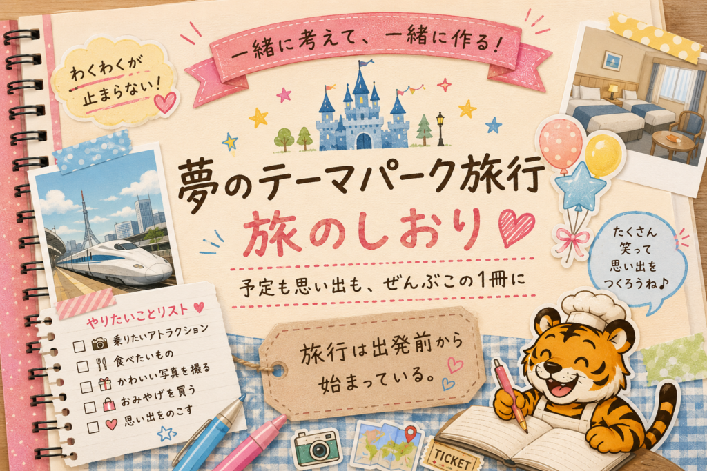 東京ディズニー旅行のために作った手作りの旅のしおり表紙