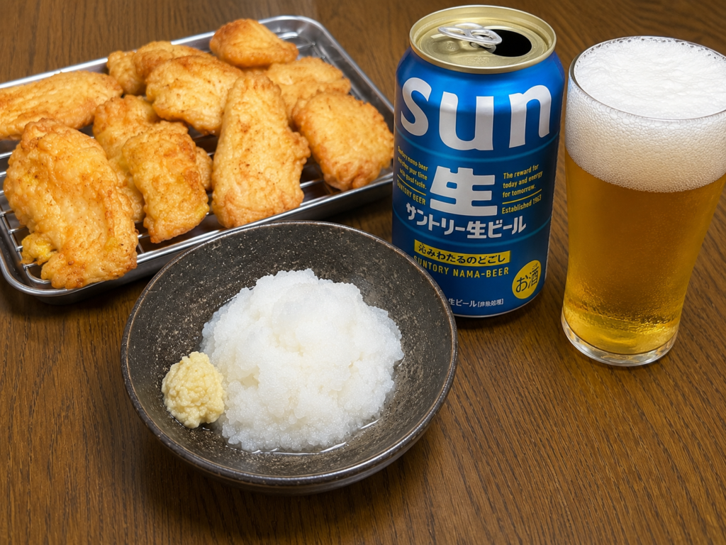 生姜と麺つゆで下味を付けたコストコ鶏むね肉のとり天