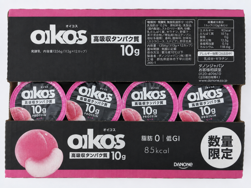コストコで購入したオイコス ピーチ味113g×12カップ