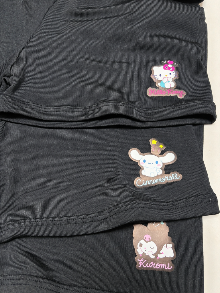 サンリオキャラクターのワンポイント入りくろぱん3枚組