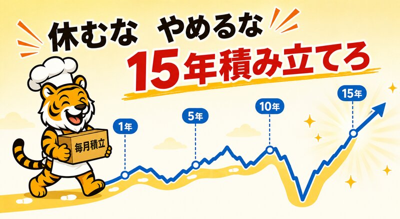 休むな・やめるな・15年積み立てろ