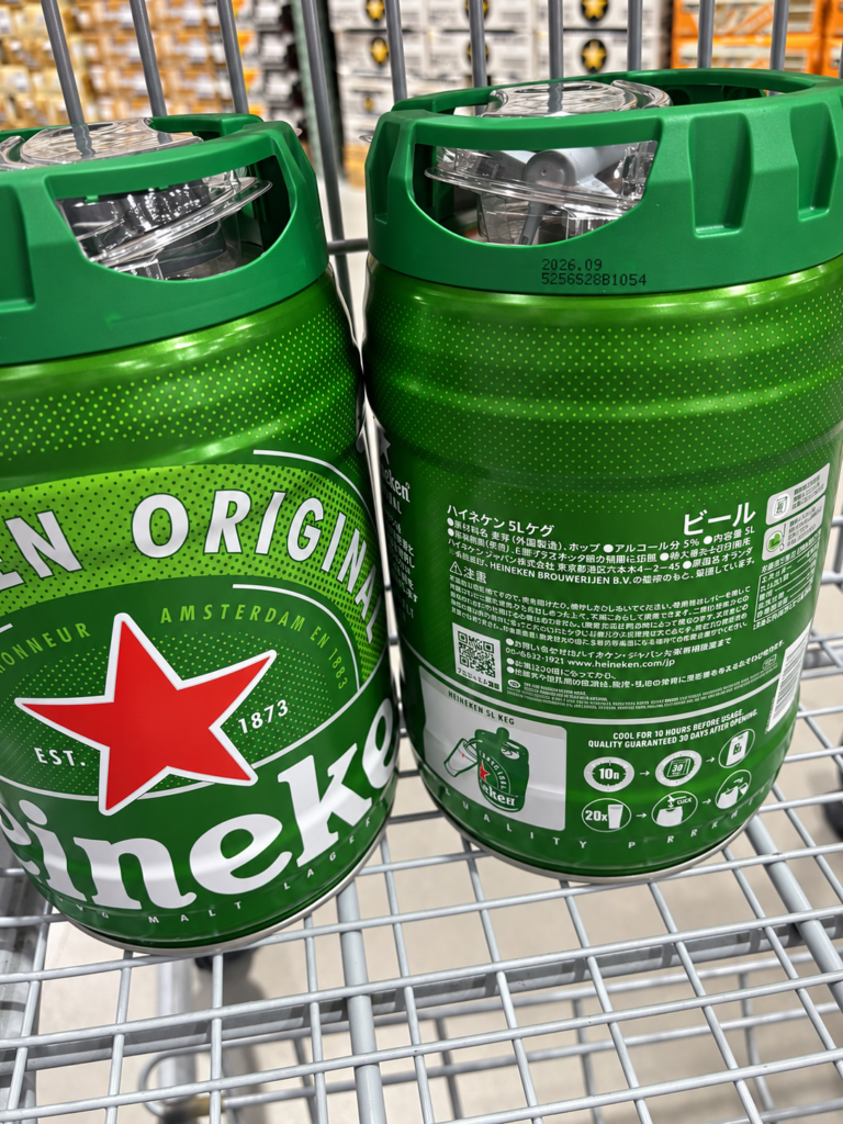 コストコで購入したハイネケン5Lケグの本体