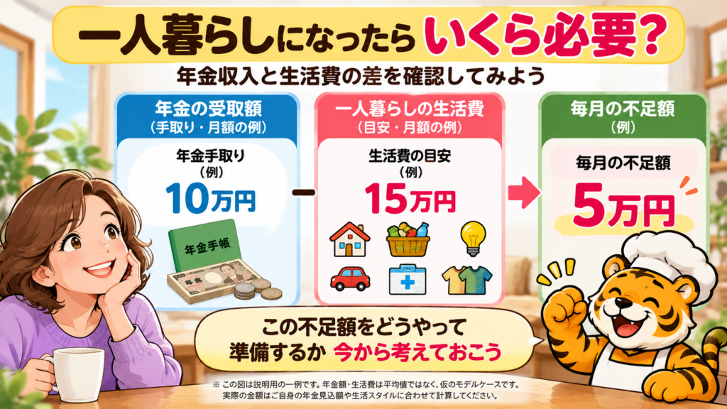 二人暮らしと一人暮らしの生活費負担の違いを比較したイラスト