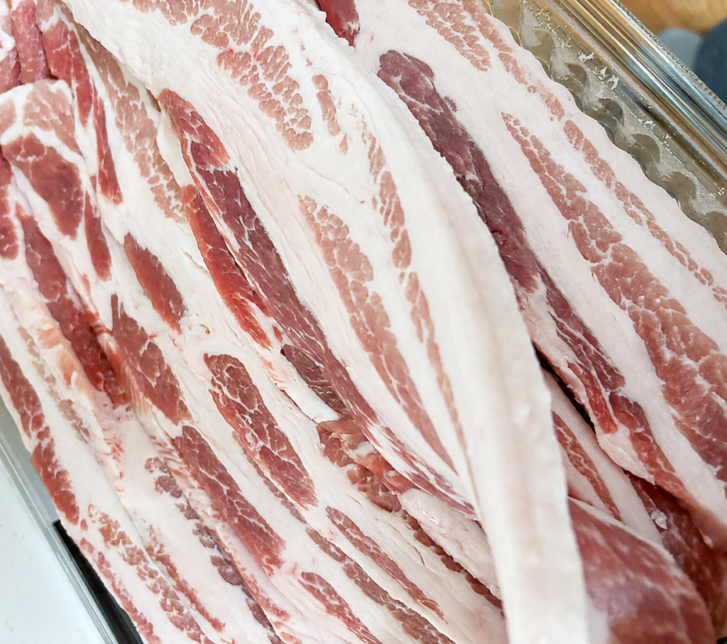 豚バラ：コストコのカナダ産豚バラ肉の厚み