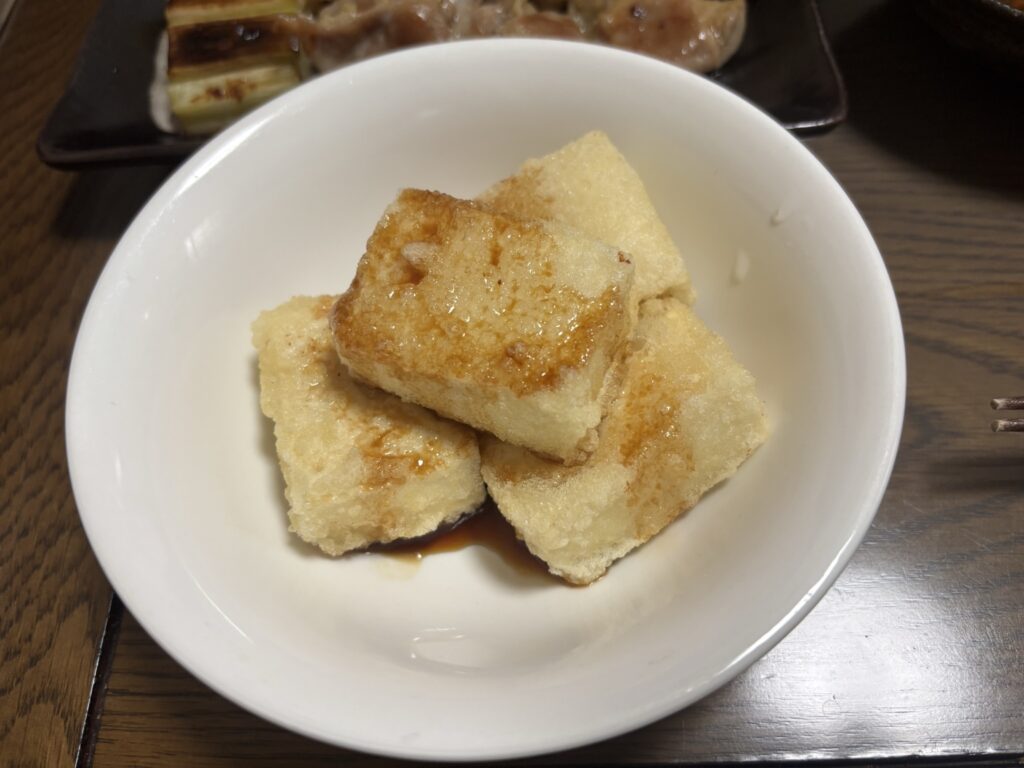 揚げ出し豆腐のシンプルな盛り付け