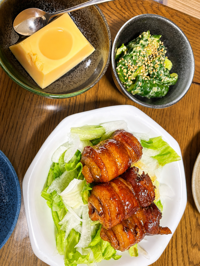 豚バラ：コストコのカナダ産豚バラ肉で作った簡易煮豚で晩ごはん
