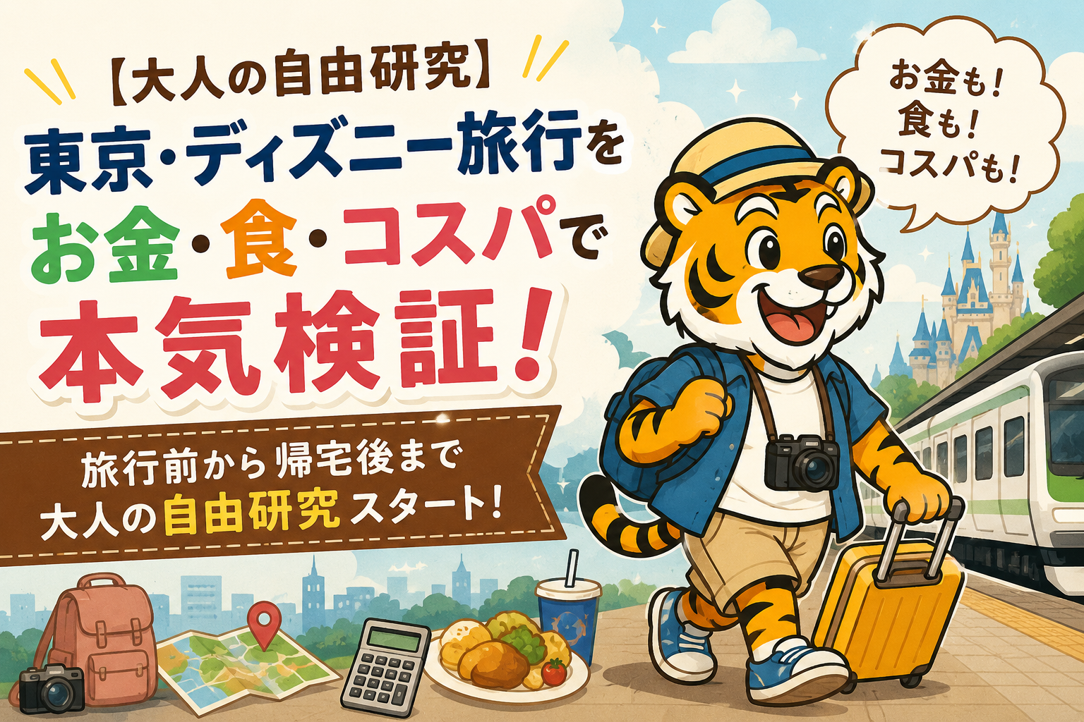 東京・ディズニー旅行をお金・食・コスパの視点で検証するシリーズ記事のアイキャッチ