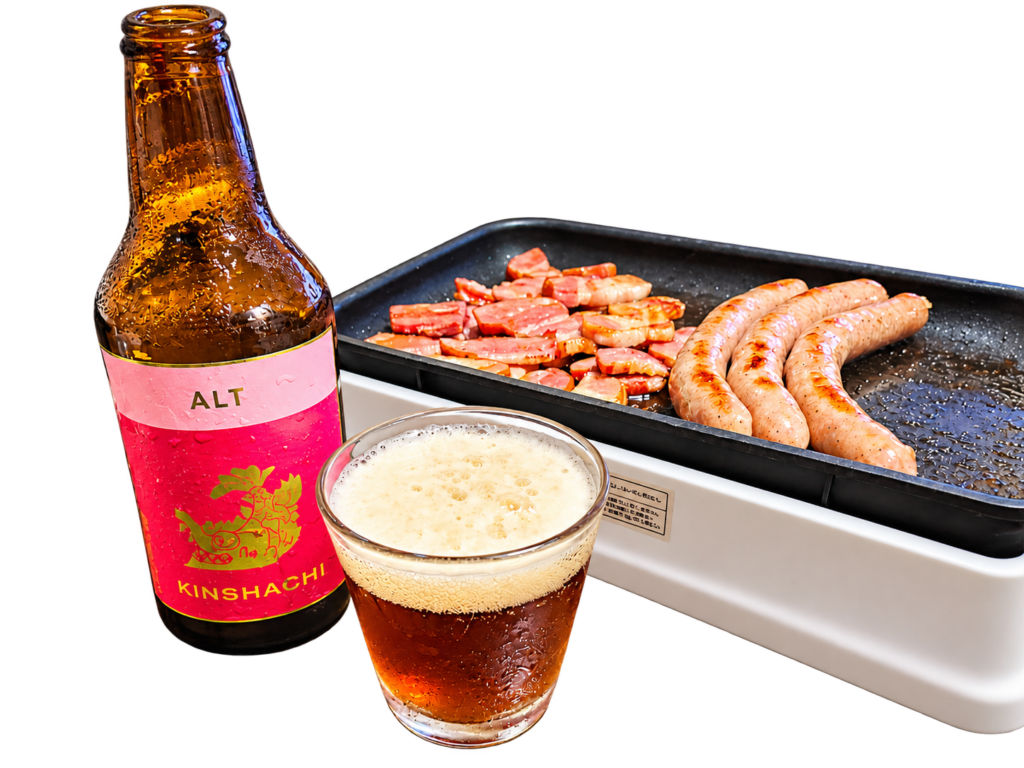 KINSHACHI ALTとベーコン・ソーセージの家飲み