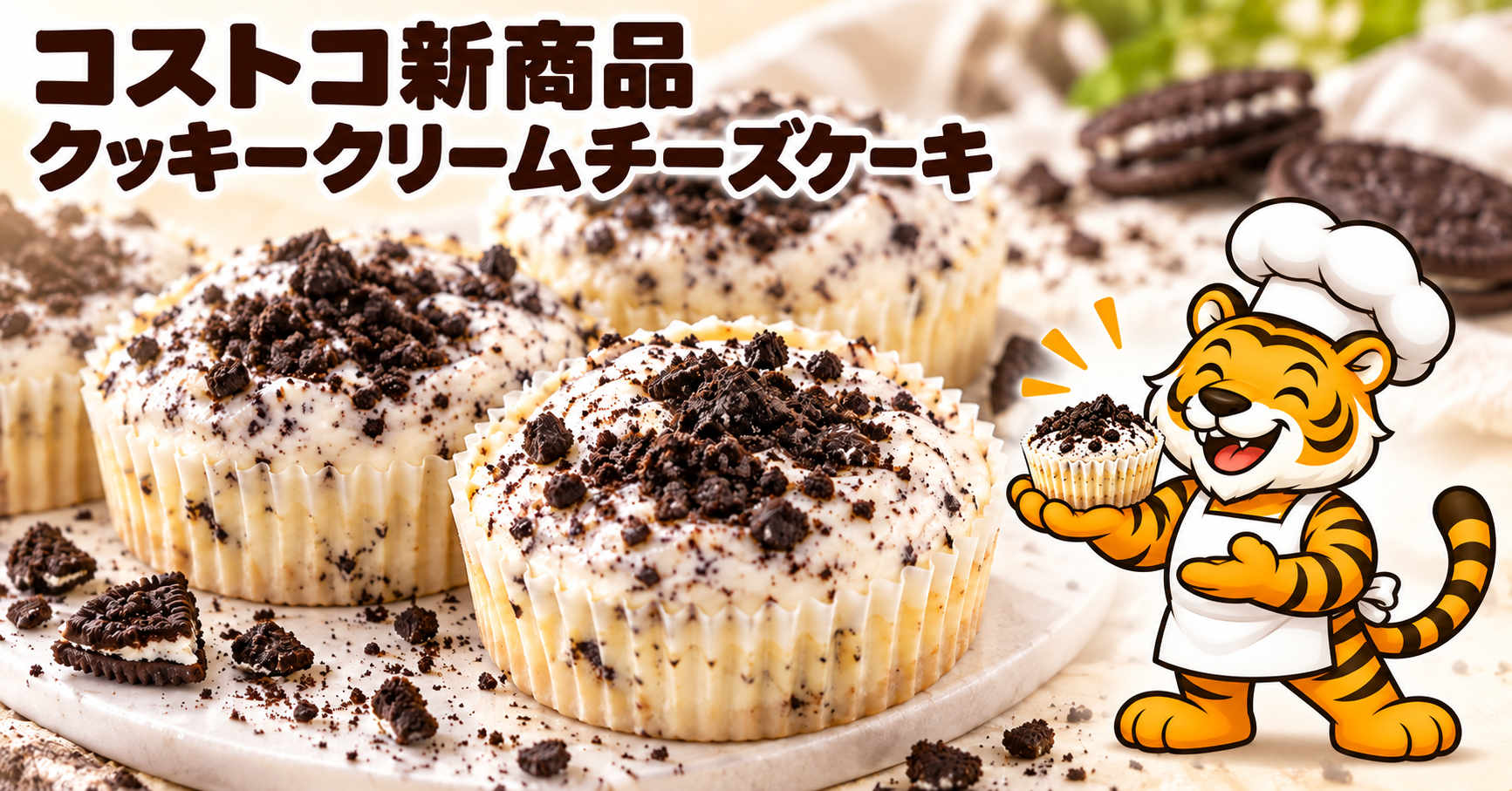 コストコ新商品 クッキークリームチーズケーキのアイキャッチ